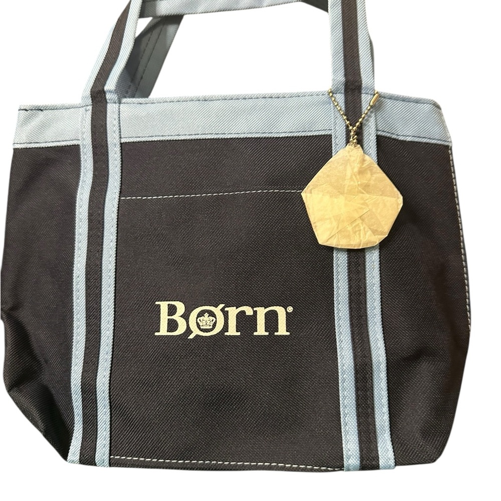Born Mini Tote Bag Canvas Blue 2 tone NWOT